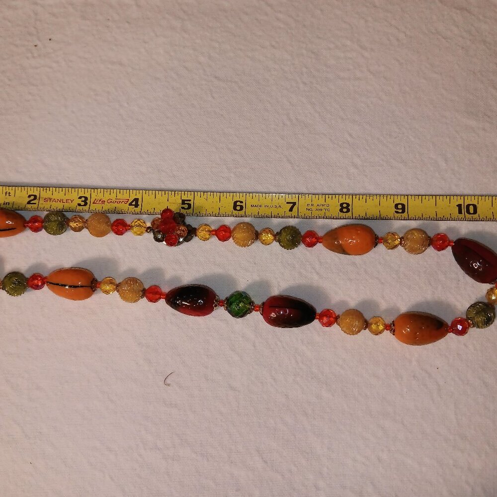 Western German Beaded Glass 10.5" Necklace